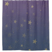 Rideaux De Douche Confetti violet Gold Stars (Devant)