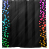 Rideaux De Douche Confettis en forme de points arc-en-ciel noir (Devant)