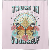 Rideaux De Douche Confiance en soi | Soleil céleste et papillon (Devant)