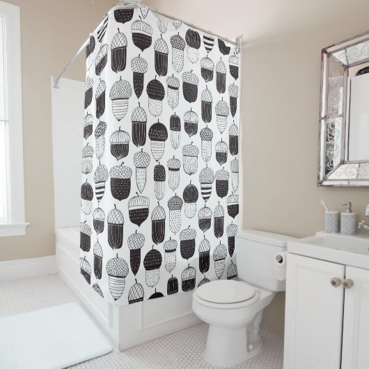 Rideaux De Douche Conflit de Doodle motif d'automne (En situation)