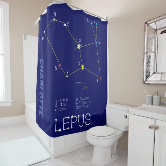 Rideaux De Douche Constellation de l'hémisphère sud Lepus (En situation)