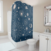 Rideaux De Douche Constellations galactiques : Conception de Motif s (En situation)