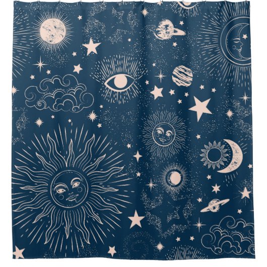 Rideaux De Douche Constellations galactiques : Conception de Motif s (Devant)