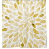 Rideaux De Douche Contours de brosse jaune aquarelle (Devant)