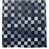 Rideaux De Douche Contrôles gris de bleu de marine (Devant)