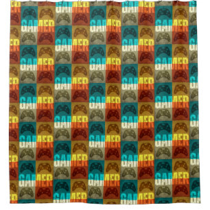 RIDEAUX DE DOUCHE CONTRÔLEUR DE JEU VIDÉO VINTAGE GAMER