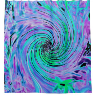 Rideaux De Douche Cool Abstrait de chaux vert et violet floral