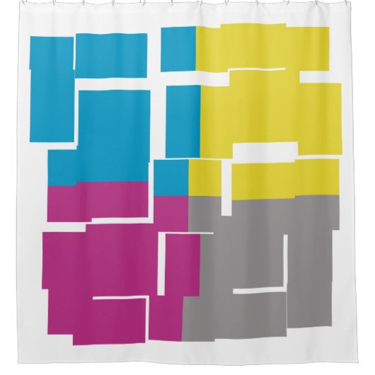 Rideaux De Douche COOL bleu violet gris jaune (Devant)