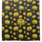 Rideaux De Douche Cool et amusant yummy burger motif Monogramme (Devant)