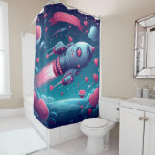Rideaux De Douche Cool/futuriste la Saint Valentin (En situation)