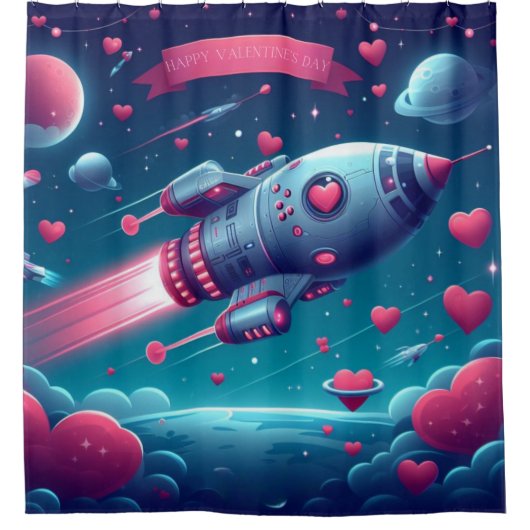 Rideaux De Douche Cool/futuriste la Saint Valentin (Devant)