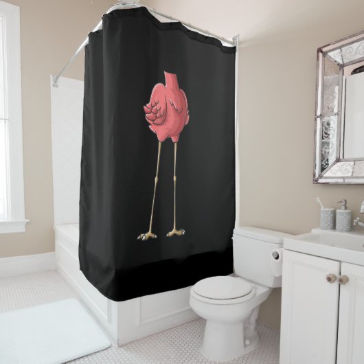 Rideaux De Douche Cool Headless Flamingo Halloween Lazy (En situation)