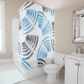 Rideaux De Douche Cool, moderne, bleu abstrait tendance (En situation)