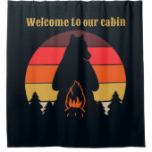 Rideaux De Douche cool ours noir cabine ajouter du texte (Devant)