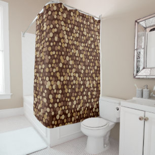 Rideaux De Douche Cool rétro Brown Points Salle de bain Douche ridea