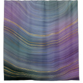 Rideaux De Douche Cool Strata | Belle Agate bleu violet et or (Devant)