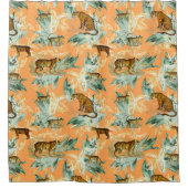 Rideaux De Douche Cool Tropical Safari Wild Cats Tiger Orange (Devant)