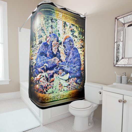 Rideaux De Douche Coopération Chimp & Gorilla 01 (En situation)