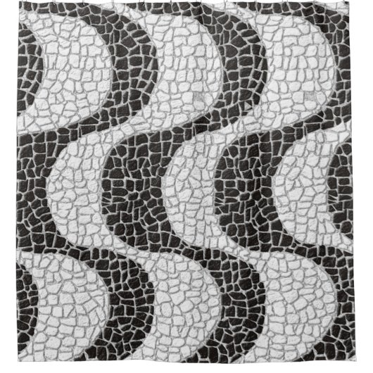 Rideaux De Douche Copacabana Sidewalk Brazilian pattern (Devant)