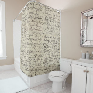 Rideaux De Douche Copie vintage de calligraphie antique de manuscrit