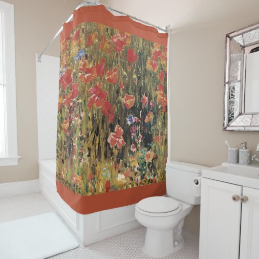 Rideaux De Douche Coquelicots par Robert Vonnoh, Impressionnisme Vin (En situation)