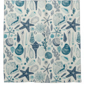 Rideaux De Douche Coques de mer sur blanc (Devant)