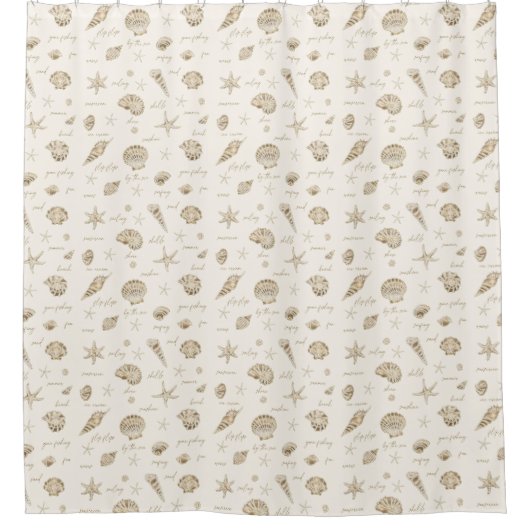 Rideaux De Douche Coques Starfish Sun Fun Texte Sandstone ID918 (Devant)