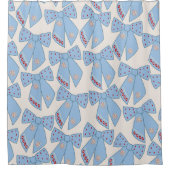Rideaux De Douche Coquette Bows Bleus (Devant)