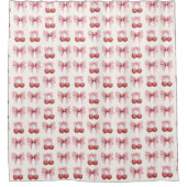 Rideaux De Douche Coquette fille de vaches et cerises roses (Devant)