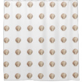 Rideaux De Douche Coquillage rose et crème (Devant)