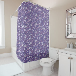 Rideaux De Douche Coquillages de mer Coquille Motif nautique Violet