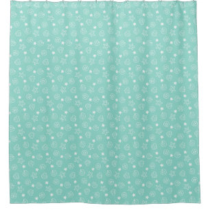 Rideaux De Douche Coquillages et Starfish Motif Turquoise