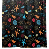 Rideaux De Douche Coquillages océaniques Chevaux de mer et Starfish  (Devant)