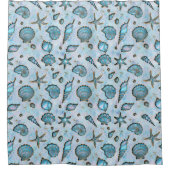 Rideaux De Douche Coquillages Starfish Aquarelle Opale ID782 (Devant)