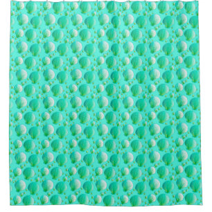 Rideaux De Douche Coquillages verts de Seafoam sur l'aqua