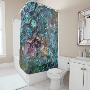 Rideaux De Douche Coquille de mer Abalone iridescente arc-en-ciel