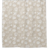 Rideaux De Douche Coquilles blanches beiges crèmes de plage (Devant)