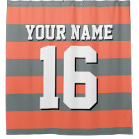 Coral Charcoal Sports Jersey Preppy Stripe