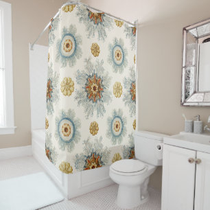 Rideaux De Douche Coral Mandala Motif