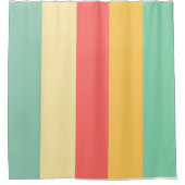 Rideaux De Douche Coral Turquoise Yellow Stripes (Devant)