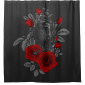 Rideaux De Douche Corbeau avec la clé et les roses (Devant)