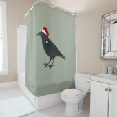 Rideaux De Douche Corbeau de Noël (En situation)