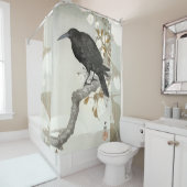 Rideaux De Douche Corbeau Raven Koson Oiseau japonais (En situation)