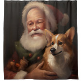 Rideaux De Douche Corgi avec Noël Festif du Père Noël (Devant)