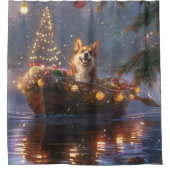 Rideaux De Douche Corgi Christmas Festive Voyage (Devant)