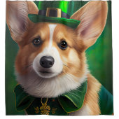 Rideaux De Douche Corgi Dog en robe de fête St. Patrick (Devant)