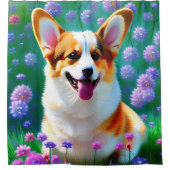Rideaux De Douche Corgi floral (Devant)