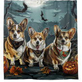 Rideaux De Douche Corgi Halloween Éffrayant (Devant)