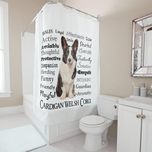 Rideaux De Douche Corgi Traits (En situation)