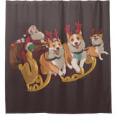 Rideaux De Douche Corgis de Noël (Devant)